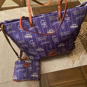Dooney & Bourke Colorado Rockies Addison Purple Logo MLB Tote Bag NWT